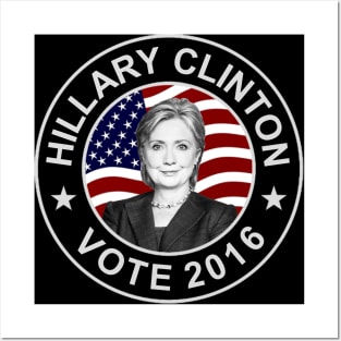 Hillary Clinton US Flag Posters and Art